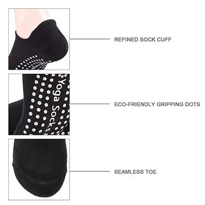 1Pair Non Slip Yoga Pilates Socks Gym Fitness Dance Barre Woman Socks Full Toe Ankle Fall Prevention Sports Grip Socks Beauty World Shop
