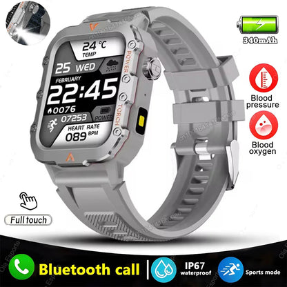 New Military GPS Smart Watch Men Flashlight Compass Waterproof Outdoor Sports Tracker Bluetooth Calls Smartwatch For Android IOS