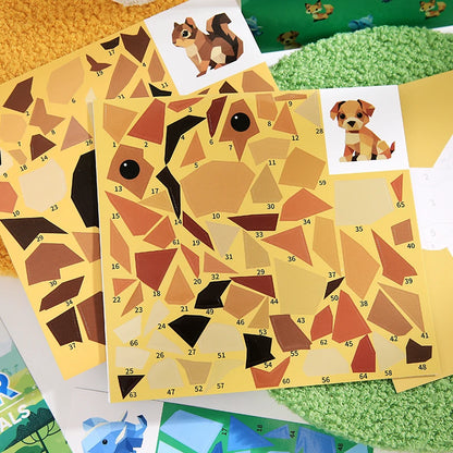 Mr Paper 12pcs/bag Sticker Book Students' Handmade 3D Geometric Collage DIY Stickers Early Educational Stickers For Journal Beauty World Shop