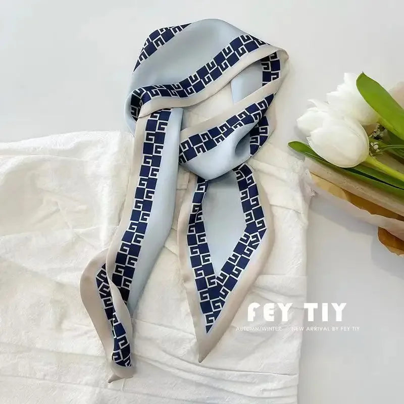 Set Series Silk Satin Scarf Women Cloth Hair Bands Headdress Accessories Lady Scarves Ribbon Neck Ties for Bag Handle/4pcs Beauty World Shop