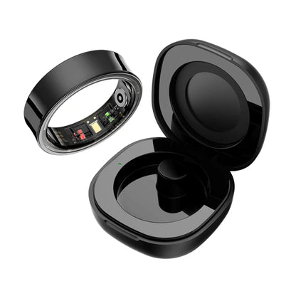 R09 Smart Ring Men Women with Charging Case,Heart Rate Blood Oxygen,Skin Temperature Monitor,5ATM Waterproof For Android iOS Beauty World Shop