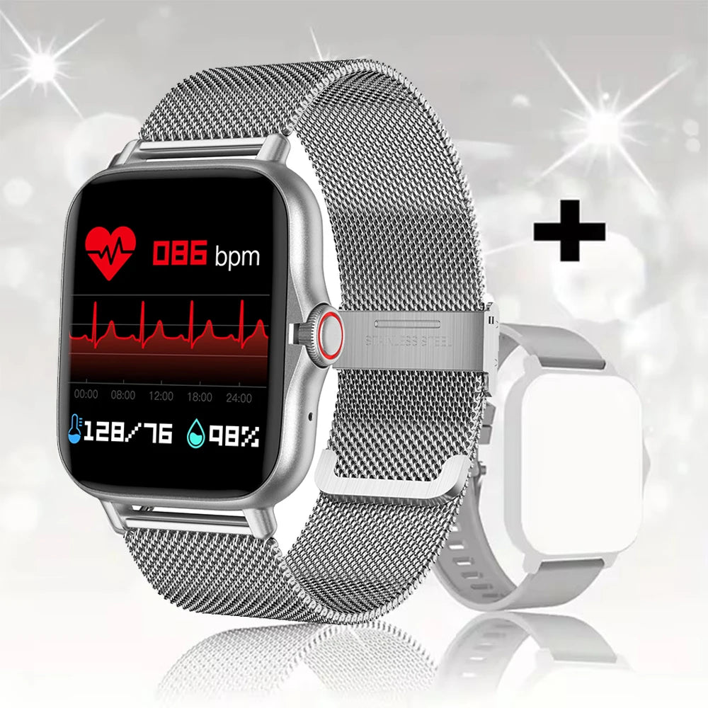 2024 Smart Watch Android Phone 1.44'' Inch Color Screen Bluetooth Call Blood Oxygen/Pressure Monitoring Smart Watch Women Men Beauty World Shop