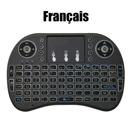 2.4G Air Mouse with Touchpad Keyboard i8 Arabic French Spanish Russian Backlit Mini Wireless Keyboard for PC Android TV Box Beauty World Shop
