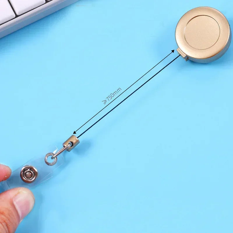 1 Pcs Aluminum Alloy Card Cover Case Bank Business Work Card Holder with ABS Retractable Badge Reel Credit ID Card Badge Bag Beauty World Shop
