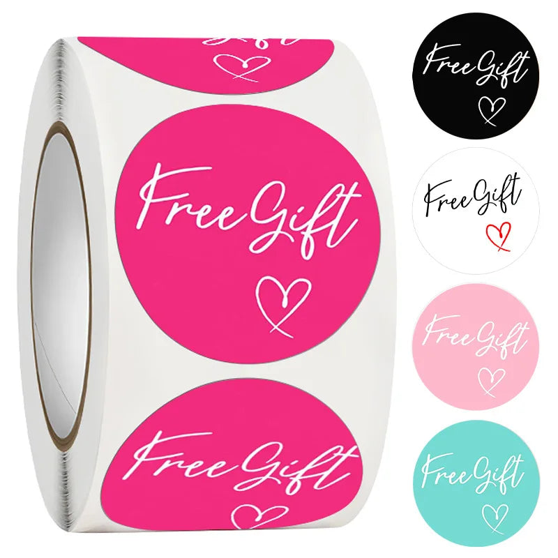 100-500pcs Free Gift Letters Labels Sticker Stationary Supplies Pink Thank You Sticker for Small Business Package Card 1 inch Beauty World Shop