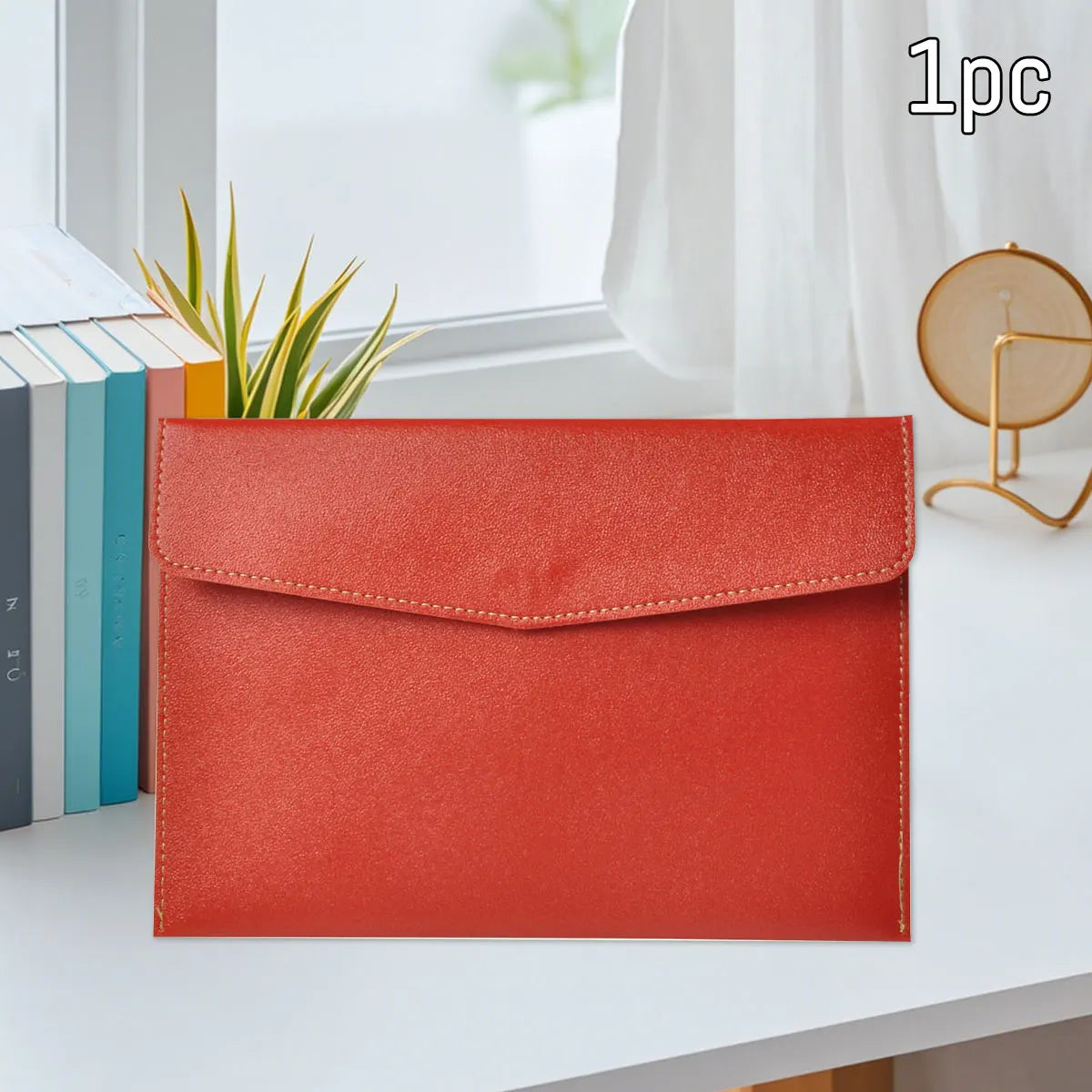 WQN-1PC PU Leather Document Bag A5, Wear-Resistant, Large Capacity, Waterproof, Suitable for Office and School Document Storage Beauty World Shop