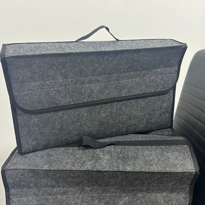 Gray Black Anti Slip Car Trunk Organizer Bag Multi Compartment Soft Felt Storage Box for Boot Tools & Auto Accessories Beauty World Shop