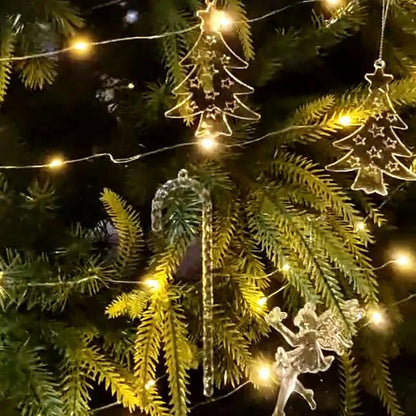 5pcs Christmas Home Decorations Crystal Acrylic Ornaments Snowflake Elk Xmas Tree Hanging Pendants Navidad 2025 New Year Gift Beauty World Shop