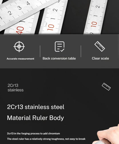 Deli Stainless Steel Ruler for Students And Woodworkers Straight Edge Measuring Tool for Drawing And Drafting 15/20/30/50cm Beauty World Shop