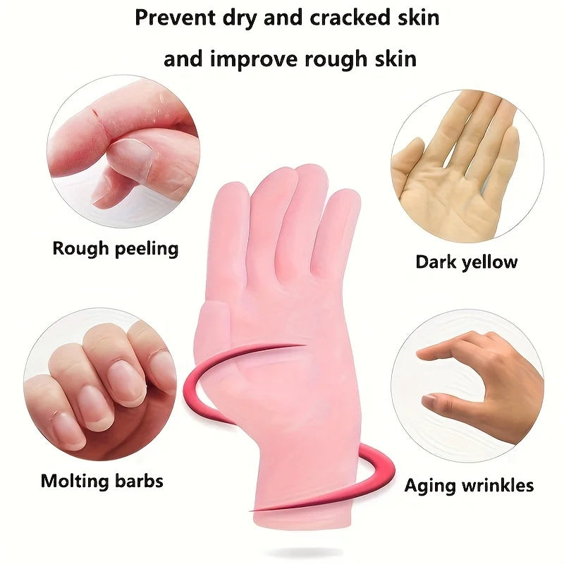 2-Pack Silicone Moisturizing Gloves Exfoliate to Prevent Dry Hands and Leave Hands Smooth and Soft Hand Care Tool Beauty World Shop