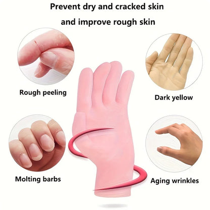 2-Pack Silicone Moisturizing Gloves Exfoliate to Prevent Dry Hands and Leave Hands Smooth and Soft Hand Care Tool Beauty World Shop