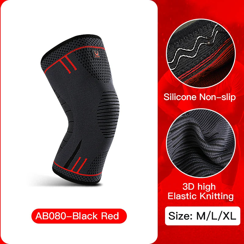 1 Pcs Compression Knee Support Sleeve Elastic Breathable Knee Pads Brace Springs Gym Sports Protector Basketball Volleyball Run Beauty World Shop