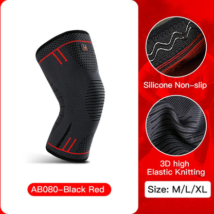 1 Pcs Compression Knee Support Sleeve Elastic Breathable Knee Pads Brace Springs Gym Sports Protector Basketball Volleyball Run Beauty World Shop
