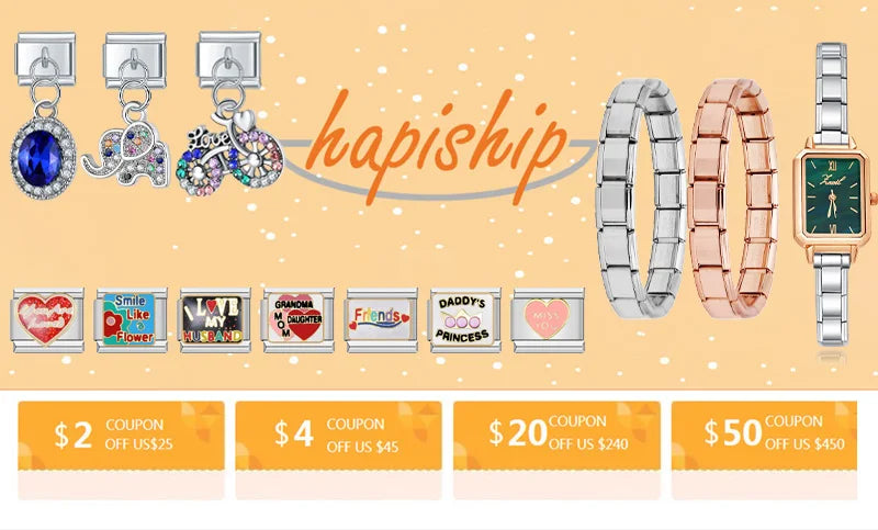 Hapiship 2024 Women Color Glaze Sexy Family Sweet Kiss Me Charm Links Fit 9mm Bracelet Stainless Steel Making Jewelry DJ717-C Beauty World Shop