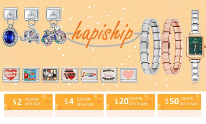 Hapiship 2024 Women Color Glaze Sexy Family Sweet Kiss Me Charm Links Fit 9mm Bracelet Stainless Steel Making Jewelry DJ717-C Beauty World Shop