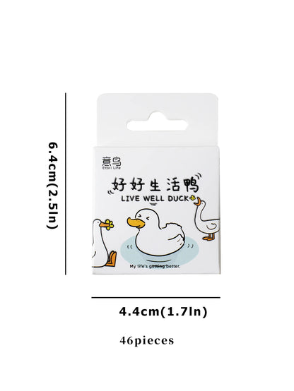 Etori Life46pcs/pack Good Life Duck Album decorative stickers Self-adhesive stickers for DIY student stationery notebook diary Beauty World Shop