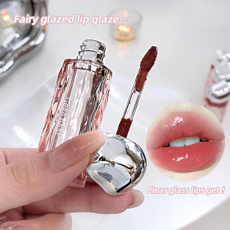 Crystal translucent lip glaze moisturizing water is not easy to fade natural color mouth red lip glaze Beauty World Shop