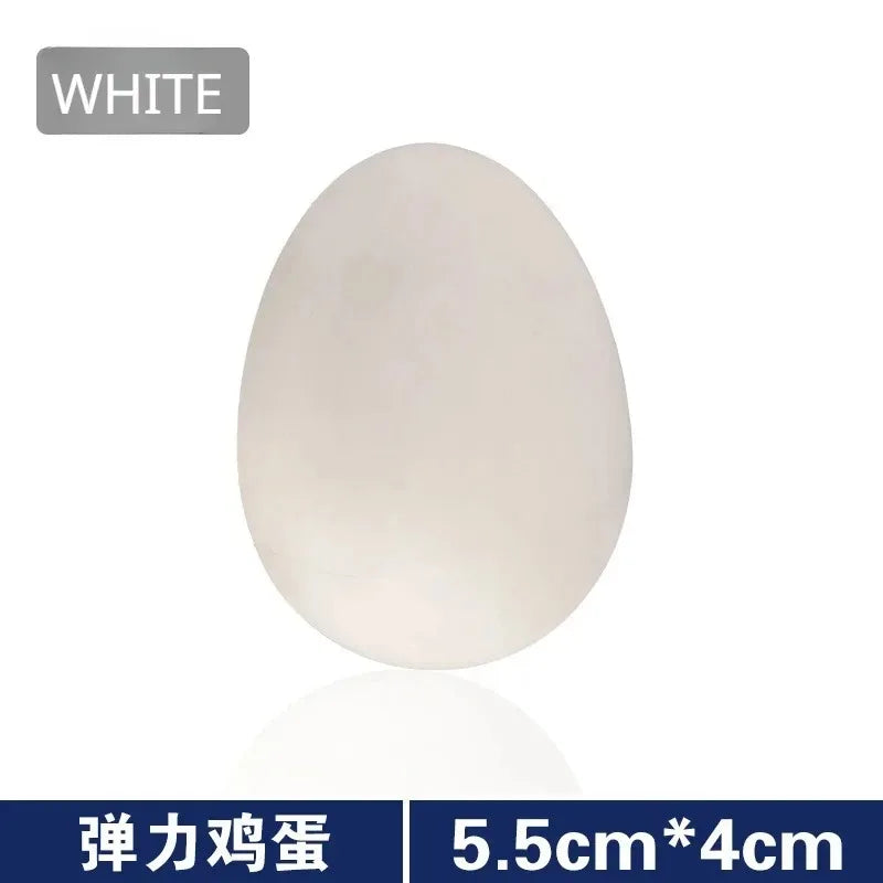 1 Pcs Novelty Bouncy Eggs Realistic Fake Rubber Bouncing BallsModel Farm Chicken Nesting Hen Hatching Egg Pet Toy Prank Joke Beauty World Shop