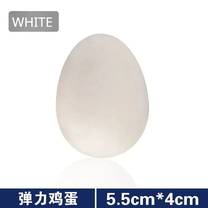1 Pcs Novelty Bouncy Eggs Realistic Fake Rubber Bouncing BallsModel Farm Chicken Nesting Hen Hatching Egg Pet Toy Prank Joke Beauty World Shop