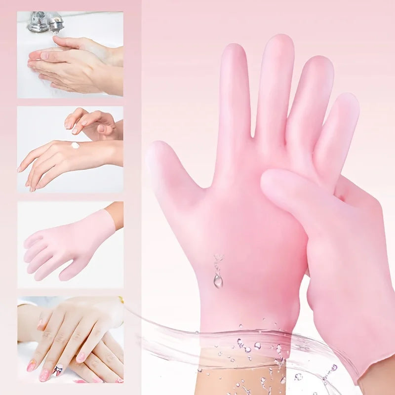 2-Pack Silicone Moisturizing Gloves Exfoliate to Prevent Dry Hands and Leave Hands Smooth and Soft Hand Care Tool Beauty World Shop