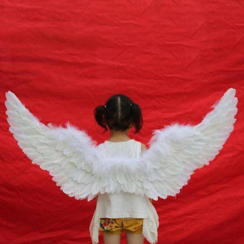 Kids Adult Party Swallow White Angel Feather Wings Halo Magic Wands Cosplay Elastic Straps Wedding Halloween Christmas Birthday Beauty World Shop