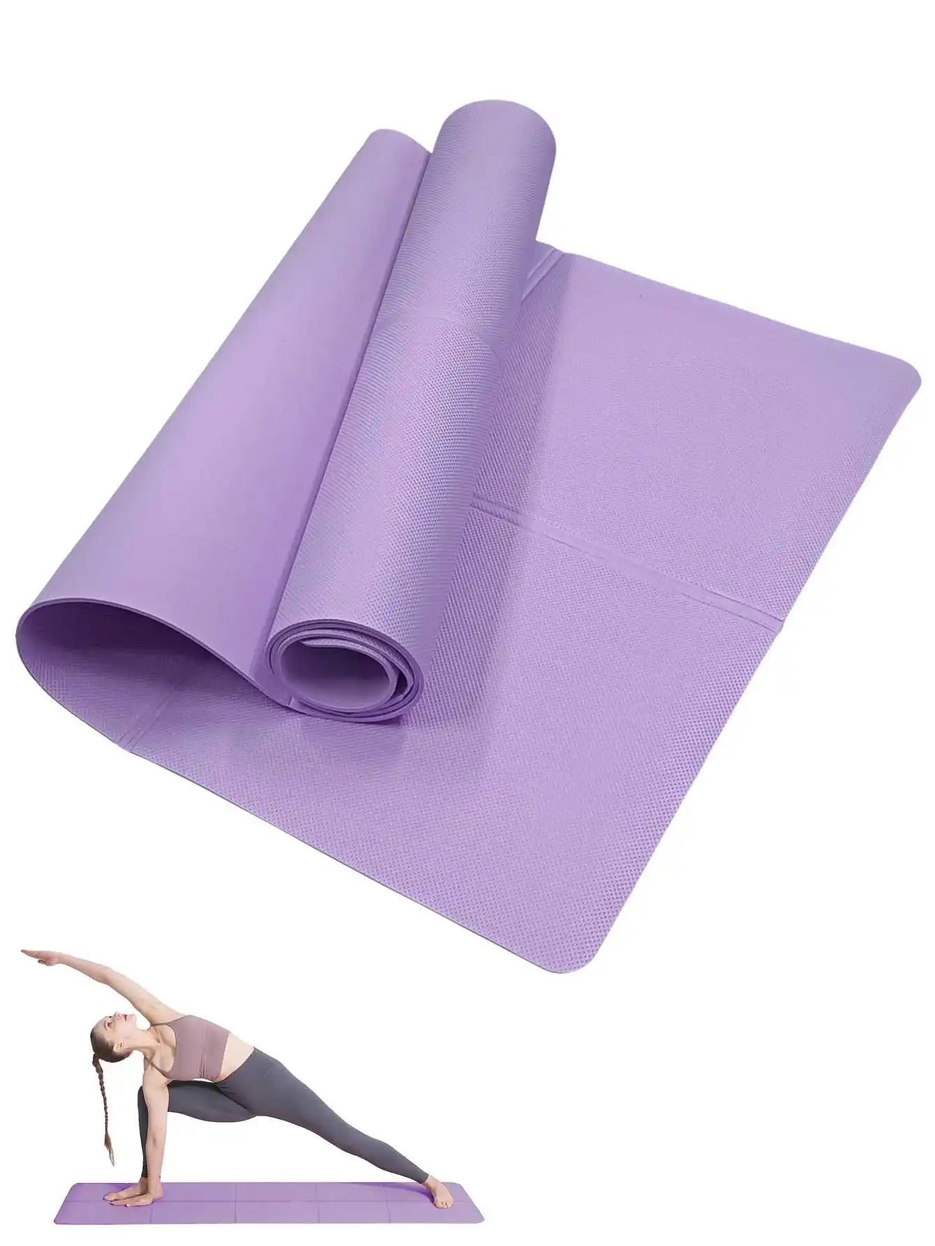 Yoga Mat Pilates Fitness Mat 3/4/6mm Thicknes Non Slip Yoga Cushion Travel Fitness Exercise Pad for Women Home Gym Floor Workout Beauty World Shop