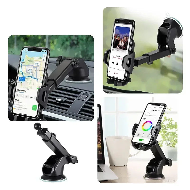 360° Windshield Car Phone Holder Car Dashboard Mobile Cell Support Bracket Universal Sucker for iPhone 16 15 14 Samsung Xiaomi Beauty World Shop