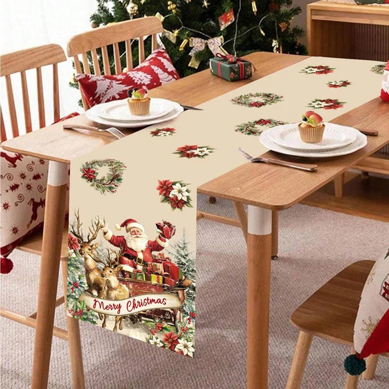Christmas Table Runner Merry Christmas Decoration For Home Xmas Table Decor 2025 Navidad Notal Noel Ornament Happy New Year 2026 Beauty World Shop