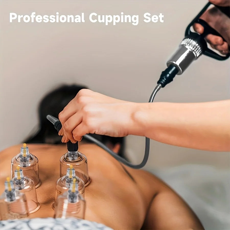 24/12Pcs Cupping Relaxation Set: Cupping Cups in Various Sizes, a Manual Pump, and a Detailed Guide Cupping Set for Massage Beauty World Shop