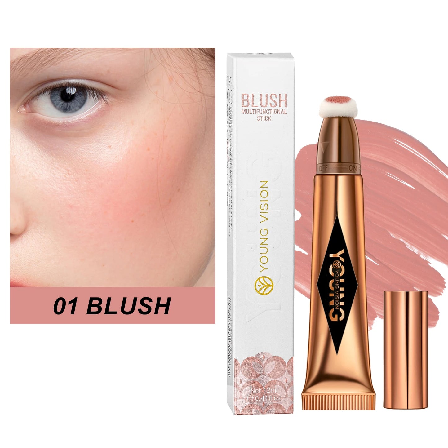 Multifunctional Liquid Blush Face Contour Highlight Eye Shadow Stick durable waterproof silky all-in-one creamy texture Beauty World Shop