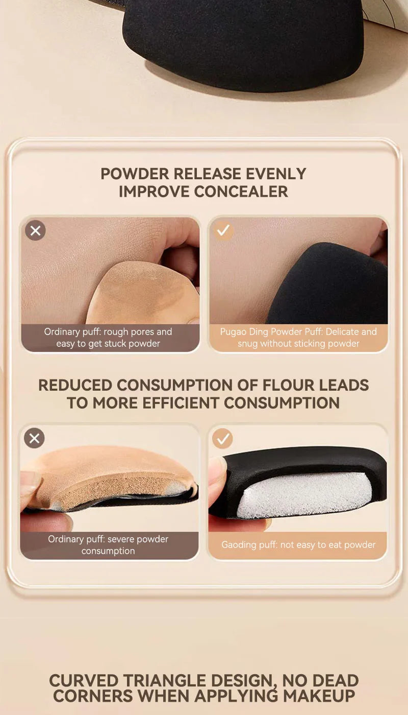 GECOMO Dual-Sided Black Beauty Sponge - Triangle Premium Design, Soft and Smooth Texture,  for Flawless Makeup Application, Beauty Trend Shop