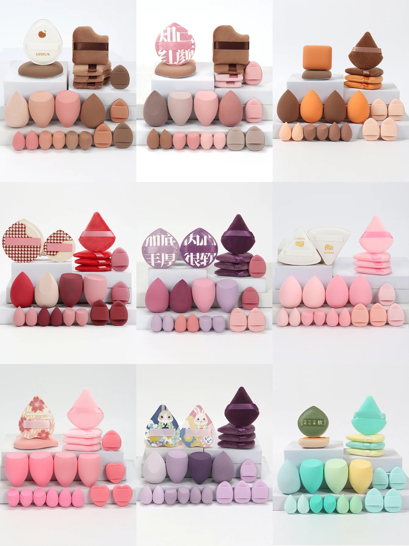 20 Pcs Pink Makeup Sponge and Makeup Puff Set Suitable for Face Cream and Powder Concealer Powder Makeup Machine Beauty World Shop