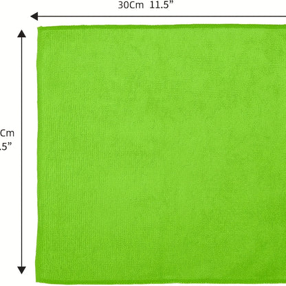 Microfiber Cleaning Cloths - Polyester, multi-surface streak-free. For outdoor, bathroom, kitchen, patio. Super absorbent, versa Beauty World Shop