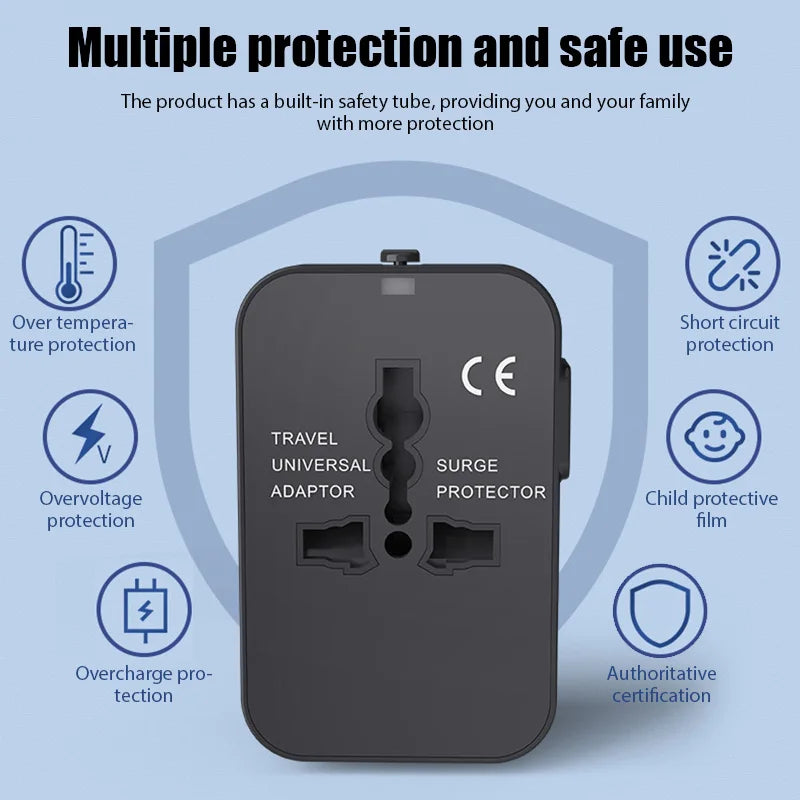 Universal Travel Adapter EU UK US AU AC Power Charger Adapter Outlet Converter Socket Plug Adaptor Connector with Dual USB Port Beauty World Shop