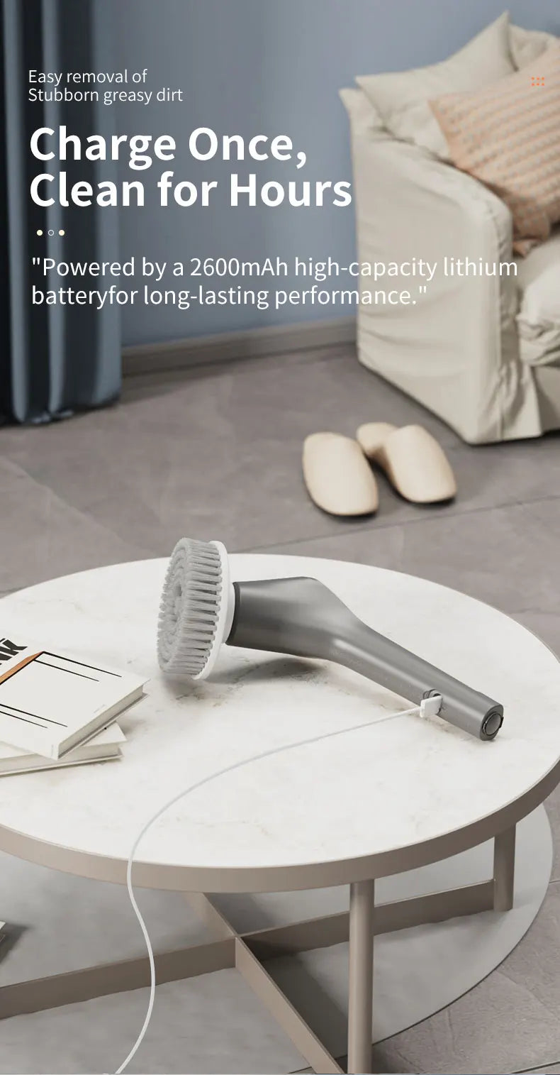 Electric Cleaning Brush Cordless Handheld Shower Scrubber Spin Cleaner Multifunctional Cleaner with 7PCS Heads Bathroom Kitchen