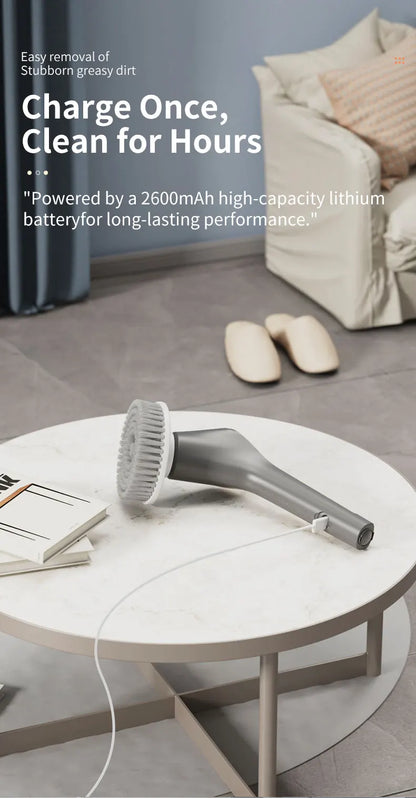 Electric Cleaning Brush Cordless Handheld Shower Scrubber Spin Cleaner Multifunctional Cleaner with 7PCS Heads Bathroom Kitchen