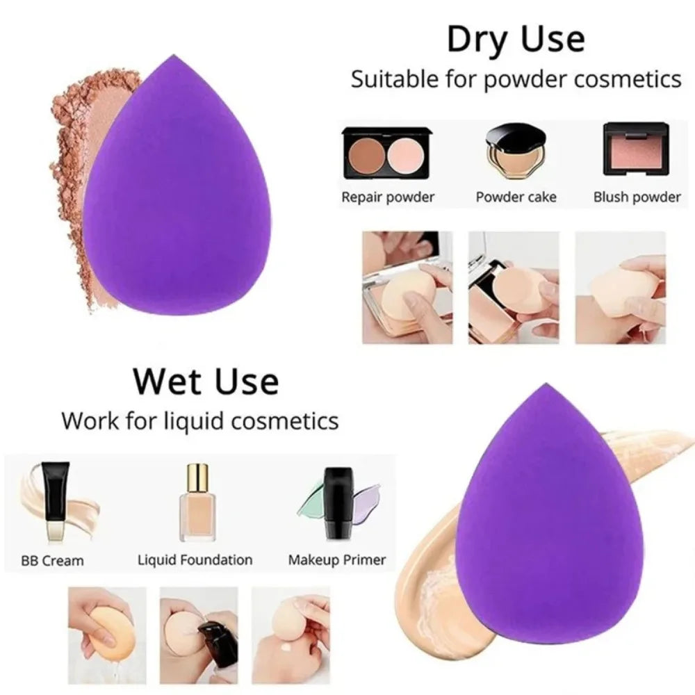 12Pcs All-Purpose Makeup Sponge Set Cosmetic Blender Beauty Eggs Velvet Triangle Powder Puff Finger Puffs Make Up Accessories Beauty World Shop