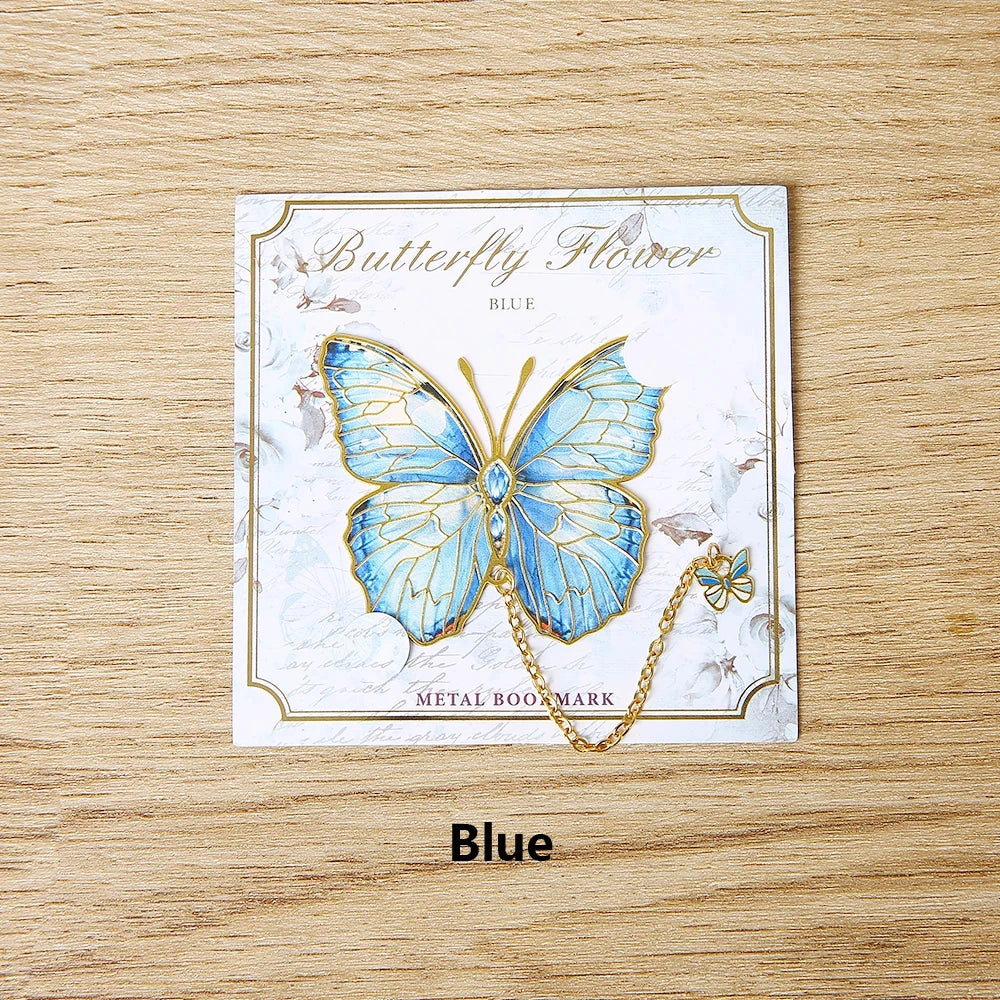 Mini Cute Butterfly Metal Bookmark With Chain And Gold Foil Design, Butterfly Book Page Holder, Vintage Bookmark To Aid Reading Beauty World Shop