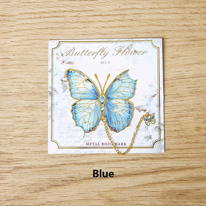 Mini Cute Butterfly Metal Bookmark With Chain And Gold Foil Design, Butterfly Book Page Holder, Vintage Bookmark To Aid Reading Beauty World Shop