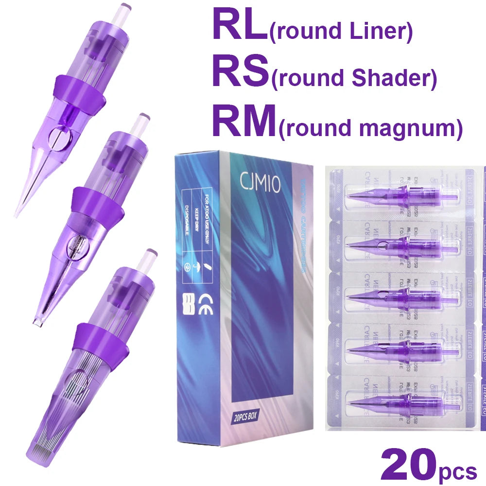 CJMIO Tattoo Needle Cartridge 3RL 5RL Bugpin Tattoo Cartridge Needle Round Liner Shader Magnum For Body Tattoo Eyebrow Machine Beauty World Shop