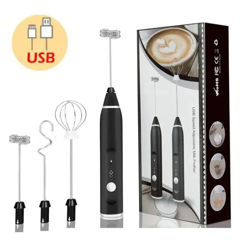Portable Electric Milk Frothers Handheld Blender USB Mini Coffee Maker Whisk Mixer Cappuccino Cream Egg Beater Food Blender Beauty World Shop