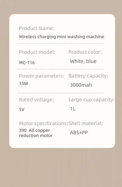 Mini Household Electric Washing Cup Underwear Socks Small Wireless Charging Washing Machine Pet clothes washing machine Beauty World Shop