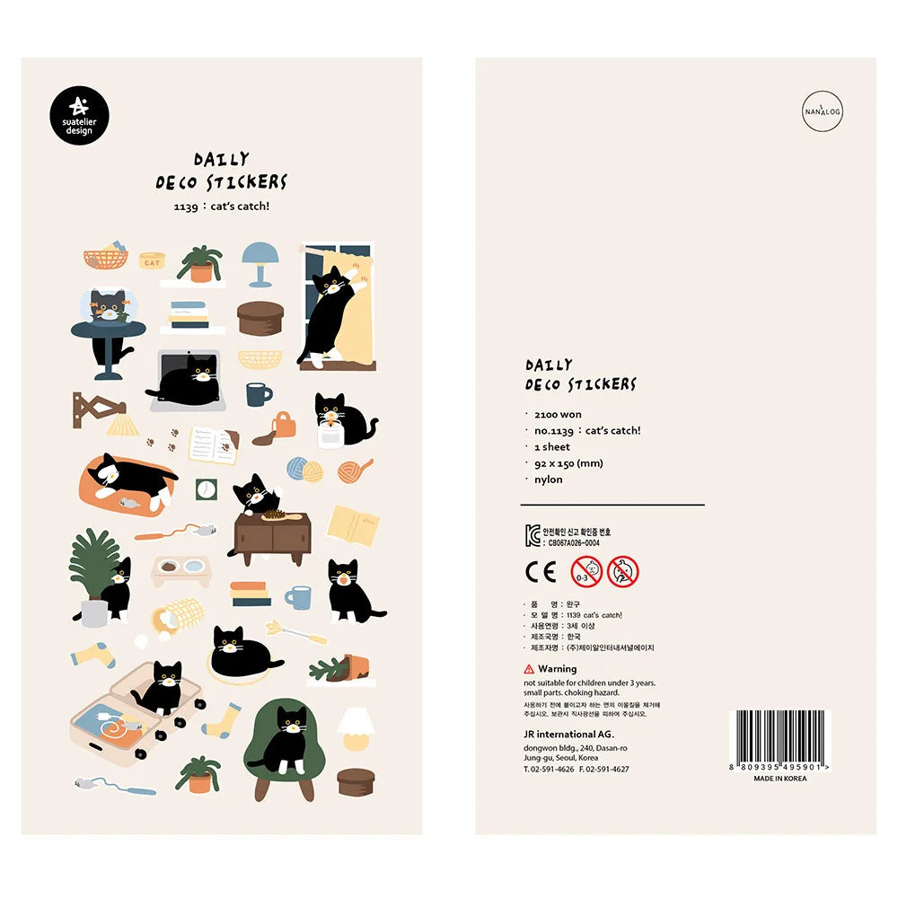 Korean Brand Suatelier Collection Daily Food Vlog Stickers DIY Scrapbooking Journey Diary Stationery Stickers Supplies Beauty World Shop