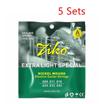 ZIKO DEG-009 Electric Guitar Strings Steel Core Surface Coating Nickel Extra Light Special Musical Instrument Accessorie Parts Beauty World Shop