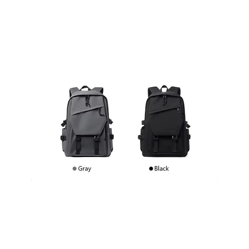 One 15 Inch Polyester Waterproof Solid Color Simple Men's Backpack Fashion Couple Student Computer Backpack Beauty World Shop