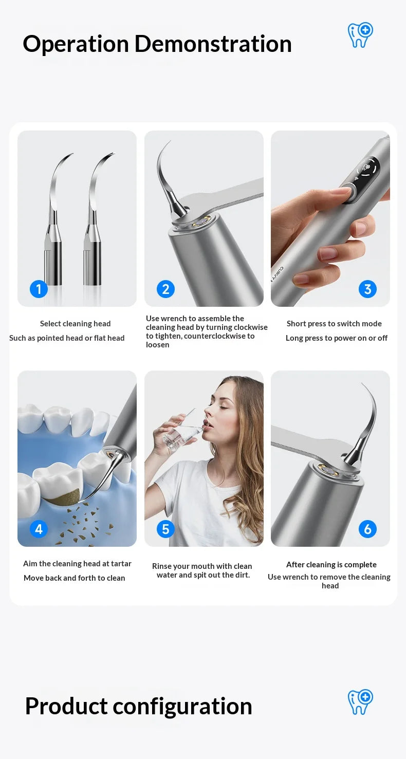 HOMEFISH Home Dental Cleaning Device Professional Tool for Removing Tartar Plaque And Calculus with Visual Technology Beauty World Shop
