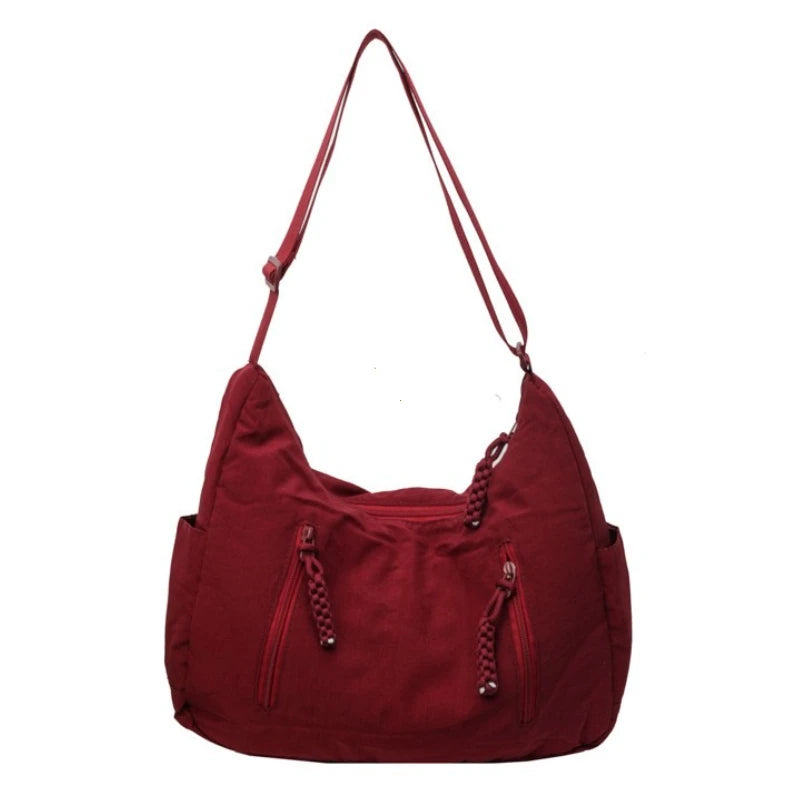 Trendy Women's Soft Cloth Shoulder Bag Solid Color Student 2026 Spring Y2k Casual Style Big Handbags Crossbody Bags for Women Beauty World Shop