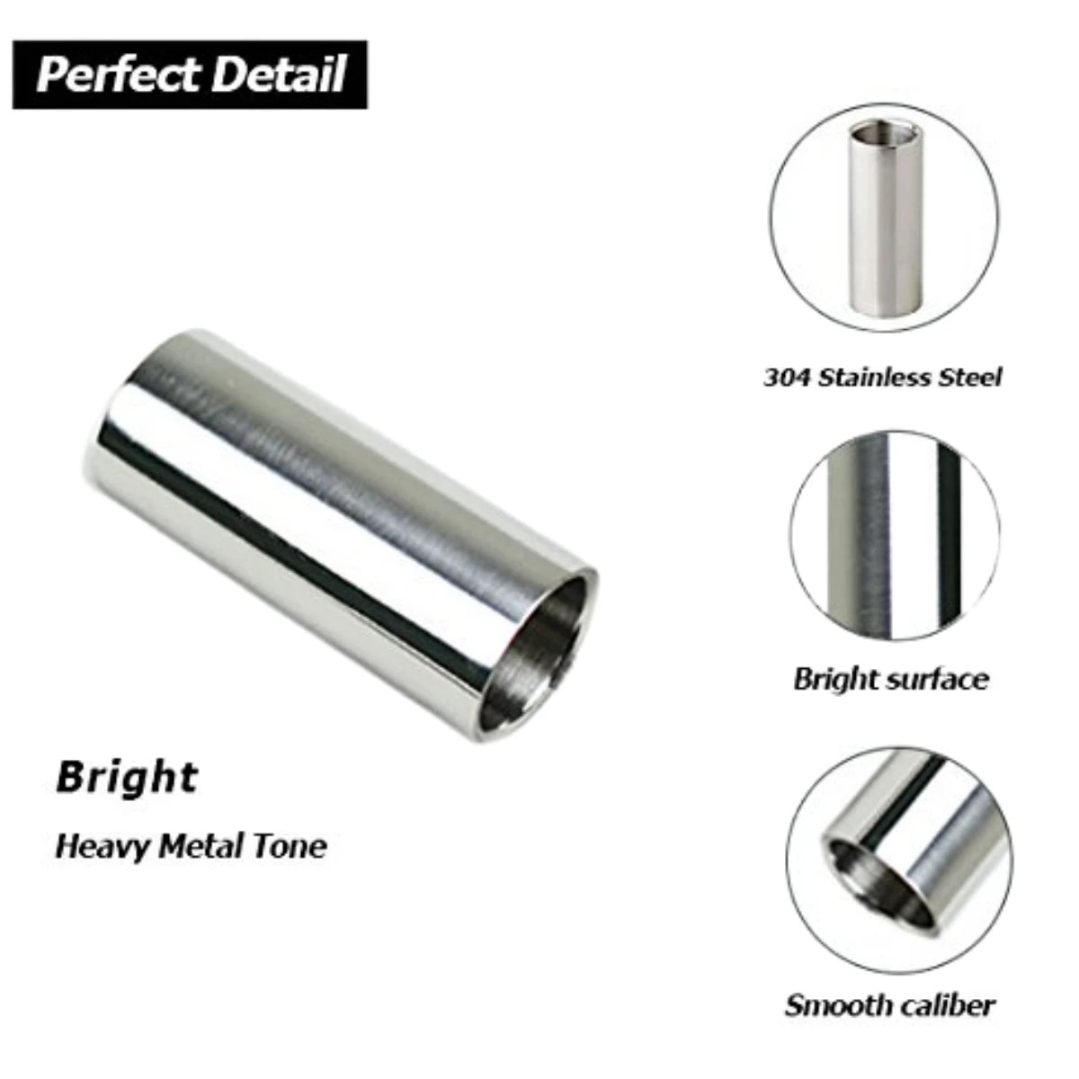 Miwayer Slider 60MM High Guitar Slide Bar Stainless Steel Metal/Glass Finger Slides Ukulele String Instruments Guitar Accessorie Beauty World Shop