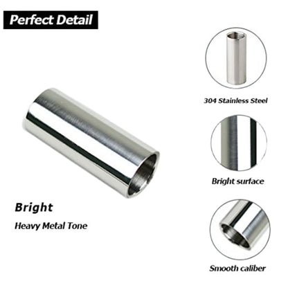 Miwayer Slider 60MM High Guitar Slide Bar Stainless Steel Metal/Glass Finger Slides Ukulele String Instruments Guitar Accessorie Beauty World Shop