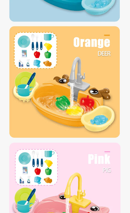 Dishwasher Toys, Kitchen Sink Electric Playing with Running Water  Automatic Water Cycle System Simulated kitchen accessories Beauty World Shop